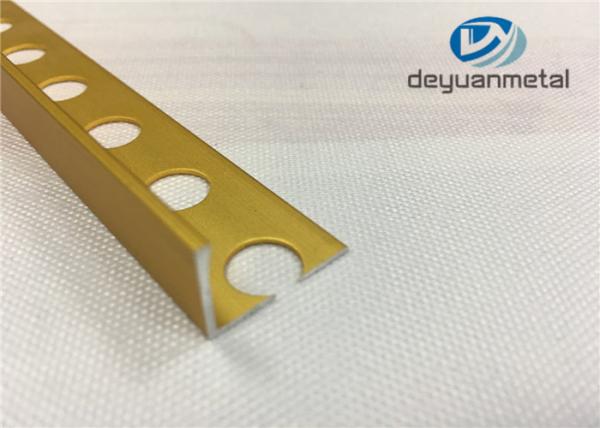 Bright Gold  Aluminium Floor Trim Profiles L Shape With Hole Punched