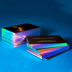 China Custom Printed Paper Silver Foil Holographic Business Cards supplier