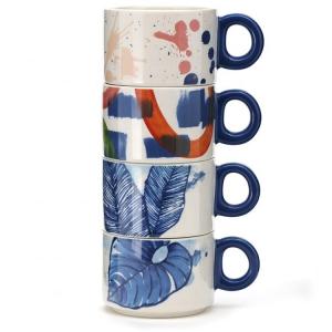 China 7oz Custom Pattern Mugs Ceramic Coffee Mug Cute Mini Cup Stacking Ceramic Mugs supplier