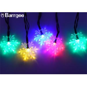 6M Snowflake Solar Powered Outdoor Xmas Tree Lights , Multi Colored Led Christmas Lights