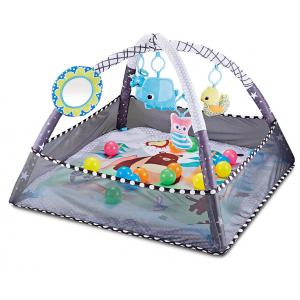 Baby Play Gym Mat with Ball Pit Activity Gym Center Tummy Time Mat Thickened Mat Sensory Exploration Motor Skill Develop