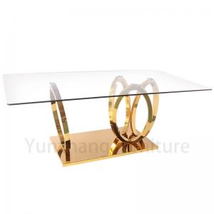 China Contemporary 201ss Glass Top Dining Table For House And Hotel supplier