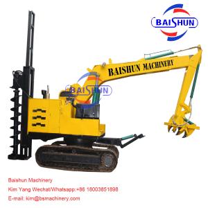 China 5-8T Crane Auger Pole Erection Machine Drilling Rig Mounted On Tractor For Telegraph supplier