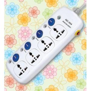 China universal power strips 4 way extention socket with overload protection supplier