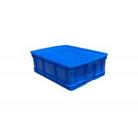 China HDPE Euro Stacking Containers Blue Color Straight Wall Containers With Lids 500*380*180mm on sale