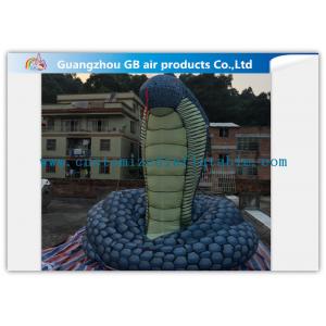 Giant Inflatable Cartoon Characters Snake Model With Silk Print , Hand Painting
