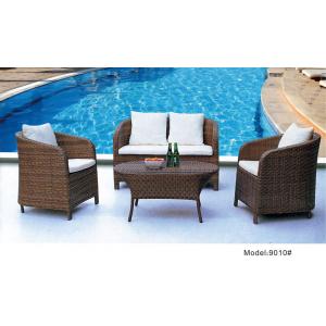 4pcs PE wicker high back sofa sets for outdoor -9010