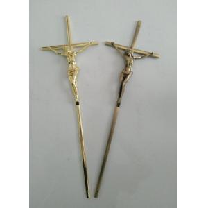 China 56.7*15.8cm Copper Crucifix , Casket Cross Catholic Decoration Zamak Material supplier