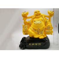 China Poly Resin Custom Trophy Cup , Gold Plated Laughing Buddha Religious Crafts on sale