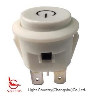 High Quality Momentary Push Button Switch, Φ20, White, SPST, (ON)-OFF, for Power Start.