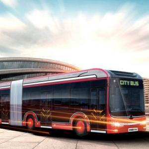 18 Meters Zev Bus 69 Km/H Electric Passenger Bus 50 Seats Passenger Capacity 150