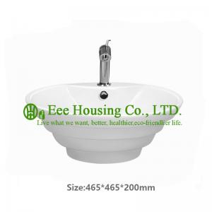 Ceramic basin sanitary ware bathroom shower hair shampoo cabinet mounted wall round vanity basin