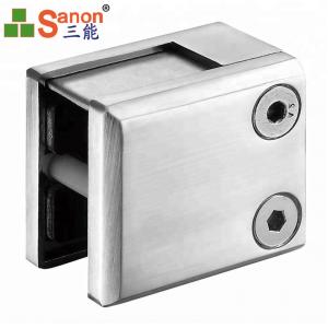 SS Bathroom Accessories Square Baluster Plate Zinc Alloy Glass Railing Clip