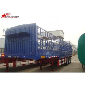 China 60T Roof Opened Steel Dry Van Trailer , Dry Box Trailer With Tri Axles supplier