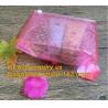 Holographic Zipper Slider Zip Lock Bubble Bag,Cosmetic Zipper Bag/Rose Gold