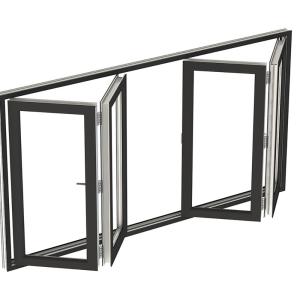 China Pantalla plegable de diseño moderno de vidrio insonorizado de aluminio bifold con valor ≤2,1 K wholesale