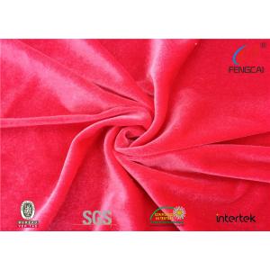 Coral Stretch Velour Fabric , Soft Stretch Crushed Velvet Fabric For Curtains