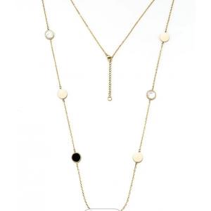 Round Simulated Shell Pearl Strand Layered Necklace For Dainty Multiple Strands Long Necklace