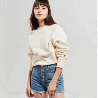 China Soft Plain Crew Neck Sweatshirt Women Pullover Crew Sweatshirt on sale