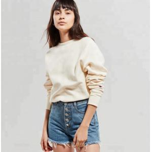 China Soft Plain Crew Neck Sweatshirt Women Pullover Crew Sweatshirt supplier