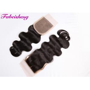 Unprocessed Virgin Brazilian Wavy Hair Silk Base Closure With Baby Hair