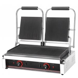 China Outdoor and Home Kitchen Black Silver Electric Contact Panini Grill for Food Machine supplier