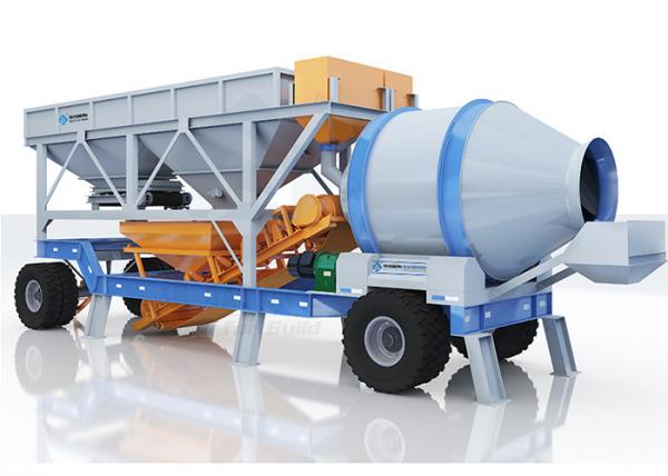 Automatic Mobile Concrete Mixing Plant For Highway 60m3/H Strong Load Capacity