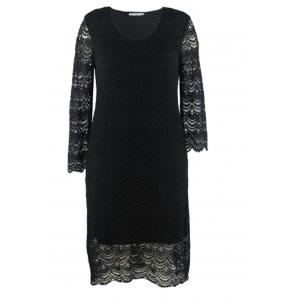 Black Sexy Lace Women Long Dresses Customized Round Neck With Soft Lined