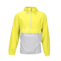 China Mens Lightweight Waterproof Jacket 1/4 Zip Packable Hooded Rain Jacket on sale