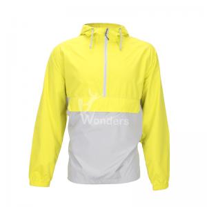 Mens Lightweight Waterproof Jacket 1/4 Zip Packable Hooded Rain Jacket