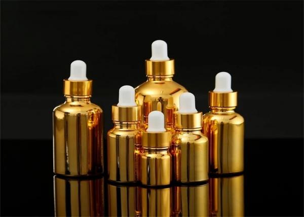 UV Essential Oil Dropper , Liquid Dropper Bottle With Gold Black White Dropper