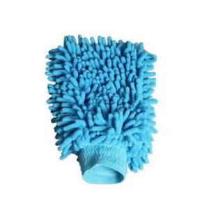 Microfiber Silicone Cleaning Gloves , Soft Chenille Mitt Car Wash Glove