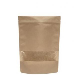 Manufacturer Custom Printing Stand Up  Kraft Paper Bag With Zip Lock for Coffee Bean Packing