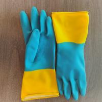 China Kitchen Cleaning Latex Industrial Bicolor Glove Household Thickening Chemical Resistance on sale
