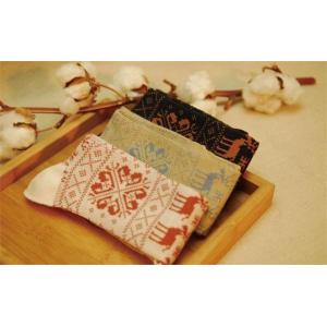 Knee high vintage style classic christmas deer patterned design cotton winter thick socks