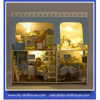 China Diy wooden dollhouse mini glass dollhouse miniature room box model building for sale