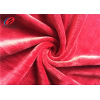 China Red Spandex Velvet Fabric For Blanket , Elastic 4 Way Stretch Polyester Fabric on sale