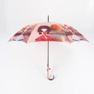 China Digital Print Printing Ladies Windproof Umbrella For Girls Manual Open wholesale