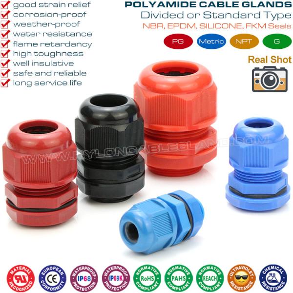 La glándula de cable articula la prenda impermeable IP68 ajustable del polímero de la poliamida con la lavadora plana (la junta)
