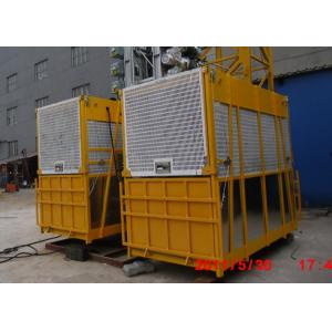 China Building Goods Hoist Lift Customized Painted Twin Cage , Gantry Hoists supplier