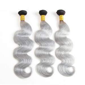 1B Grey Ombre Hair Weave Brazilian Ombre Curly Weave No Chemical