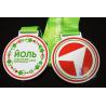 China Poland Medale Die Casting Soft Enamel award medallions White Plating With Sublimate Ribbon wholesale