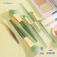 China Rhinestone Glitter Crystal Plastic Makeup Brushes OEM Vegan Artist 7pcs Makeup Brush Set on sale