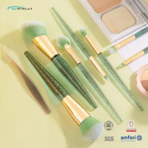 China Rhinestone Glitter Crystal Plastic Makeup Brushes OEM Vegan Artist 7pcs Makeup Brush Set supplier
