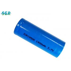 China Flat Top Li Ion Battery Cell , 3.7V Lithium Ion Rechargeable Battery 1400mAh 18500 supplier