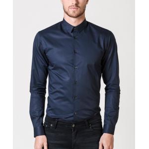 Cotton Mens Long Sleeve Office Shirts , Mens Formal Dress Shirts Solid Color