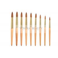 China 3D nail art paint brushes Set With Gold Ferrule And Wood Handle on sale