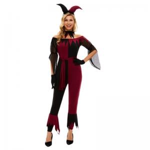 China Costumes Type Anime Costumes Ladies Halloween Devil Jester Cosplay Costume for Women supplier