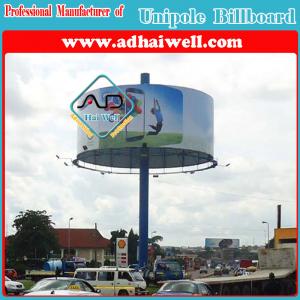 Round Outdoor Unipole Billboard Advertising