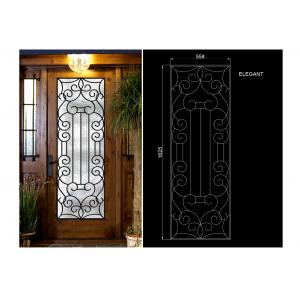 China Glass Lowes Wrought Iron Entry Doors And Glass Agon Filled 22*64 inch Durable supplier